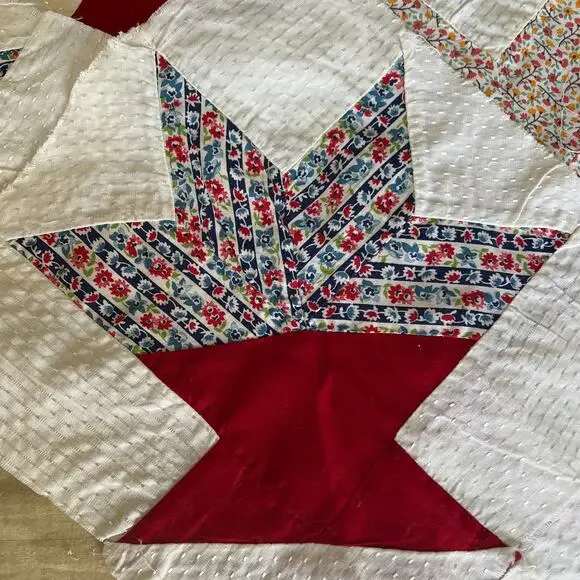 Vintage quilt blocks squares set 20 patchwork basket of flowers primitive 10x10 - Picture 5 of 11